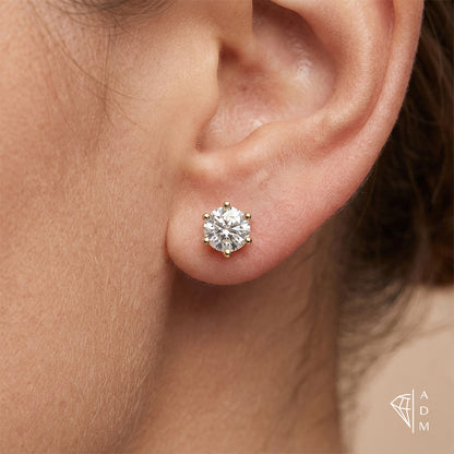 Solitaire Stud Earrings – Round