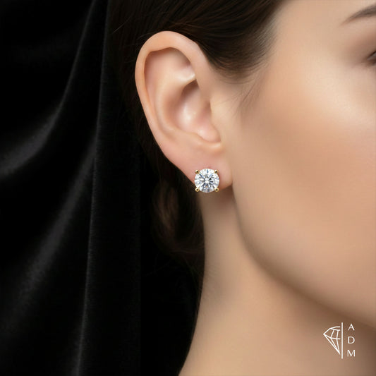 Solitaire Stud Earrings – Round