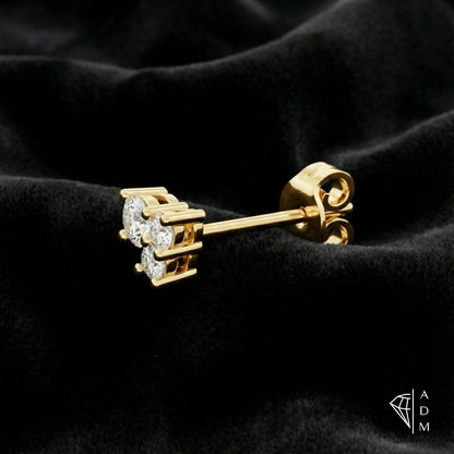 Boucles d'oreilles trois pierres – Rond