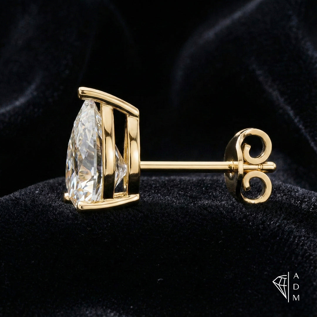 Solitaire Stud Earrings – Pear
